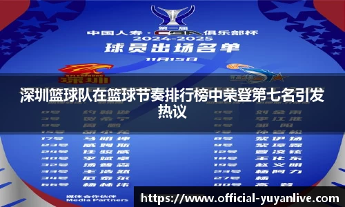 深圳篮球队在篮球节奏排行榜中荣登第七名引发热议